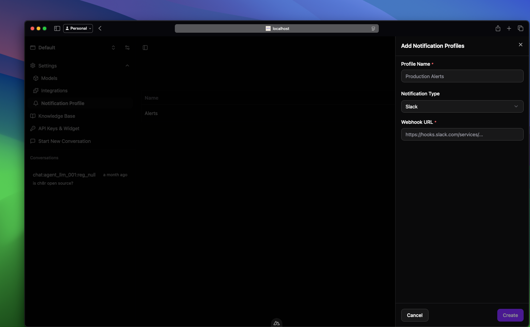 Ch8r Notification Profiles