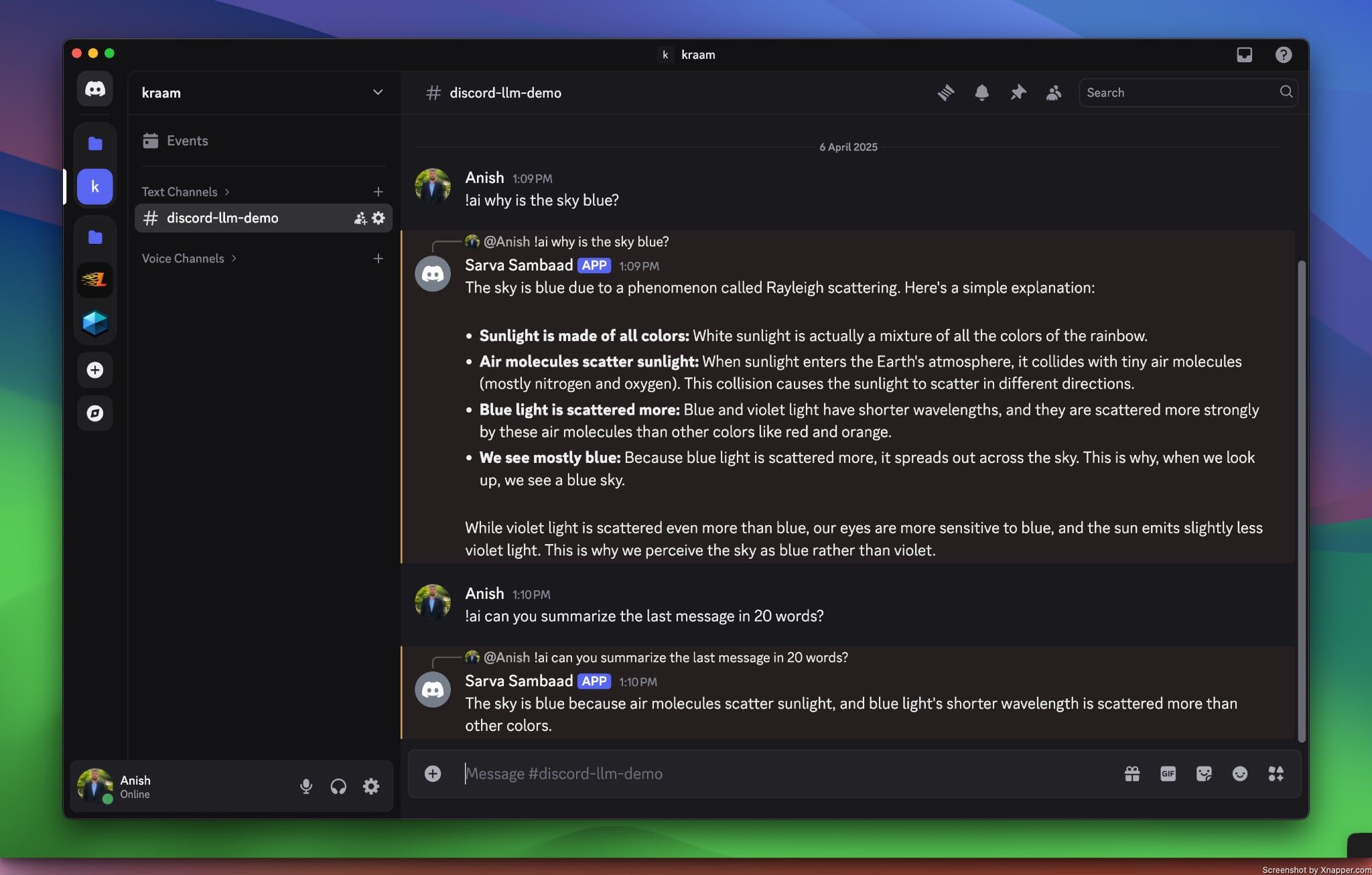 Discord LLM Chat Bot With Context