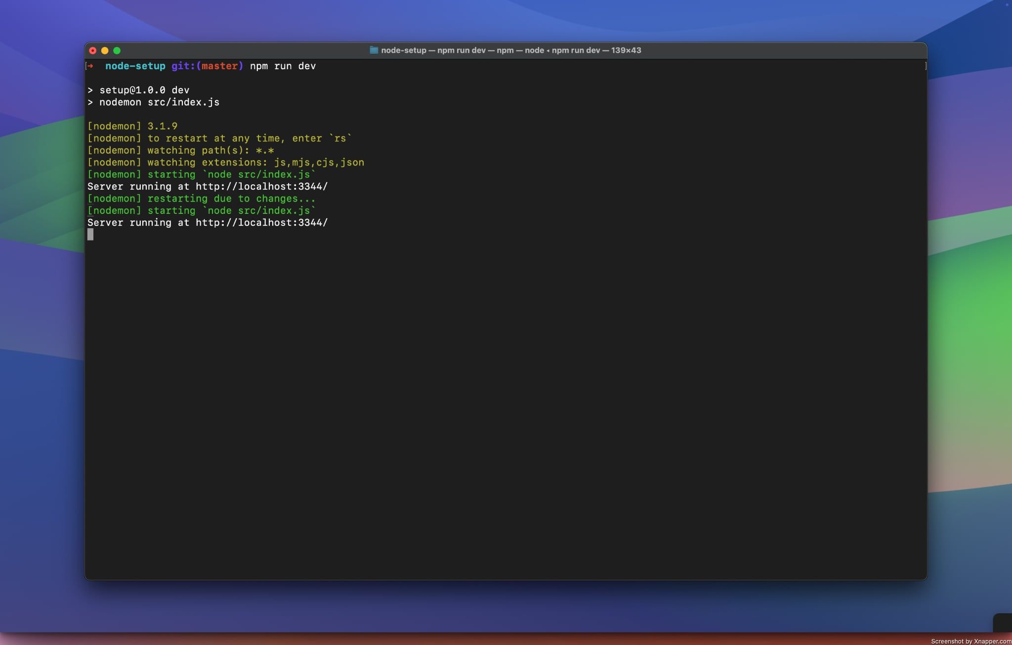 Run Node.js Development Server Using Nodemon