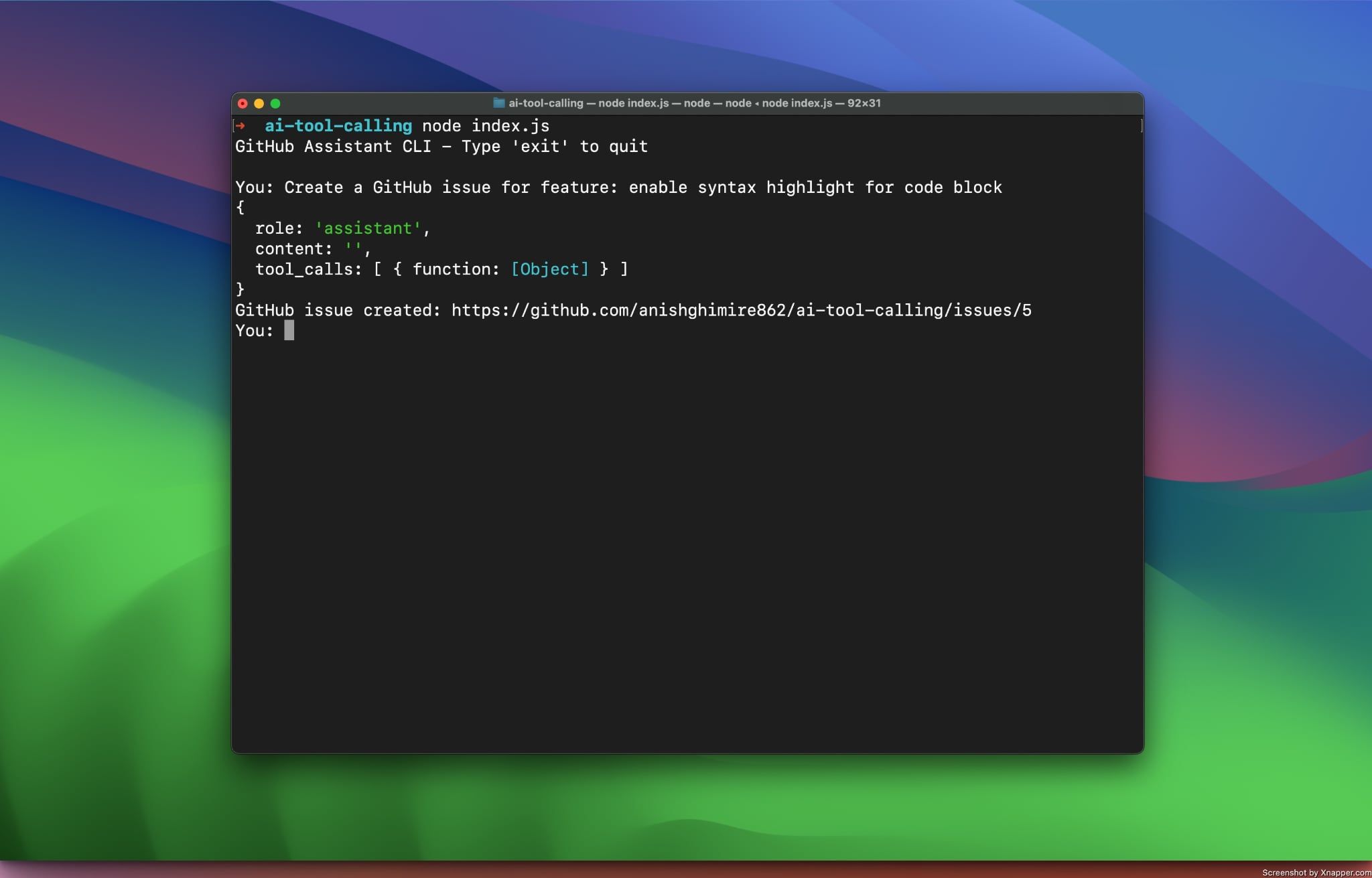 Tool Calling - GitHub Assistant